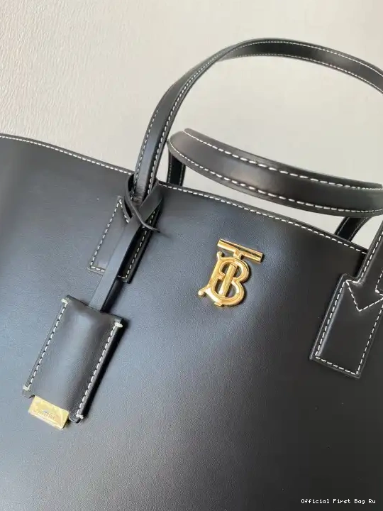 Official FirstBag Ru Motif Tote Monogram Leather Medium BURBERRY 0501